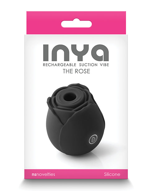 Hella Raw INYA The Rose Rechargeable Suction Vibe - Black