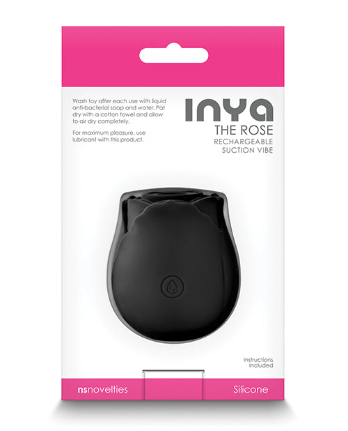 Hella Raw INYA The Rose Rechargeable Suction Vibe - Black
