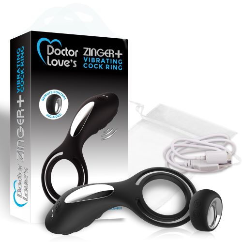 Hella Raw Doctor Love Zinger+ Vibrating Rechargeable Cock Ring W/ Remote Black