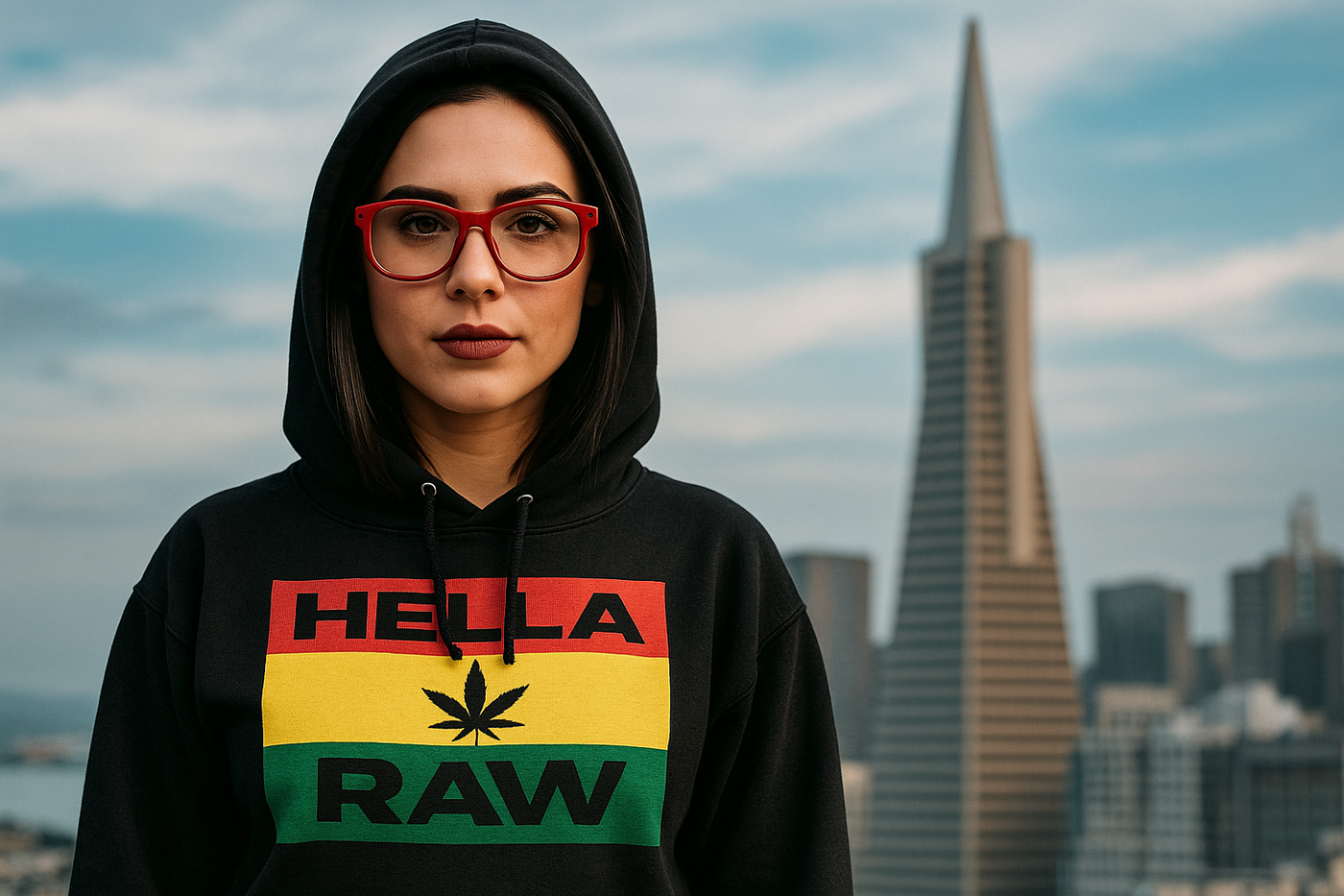 Hella Raw Unisex Black Sunflower Hoodie