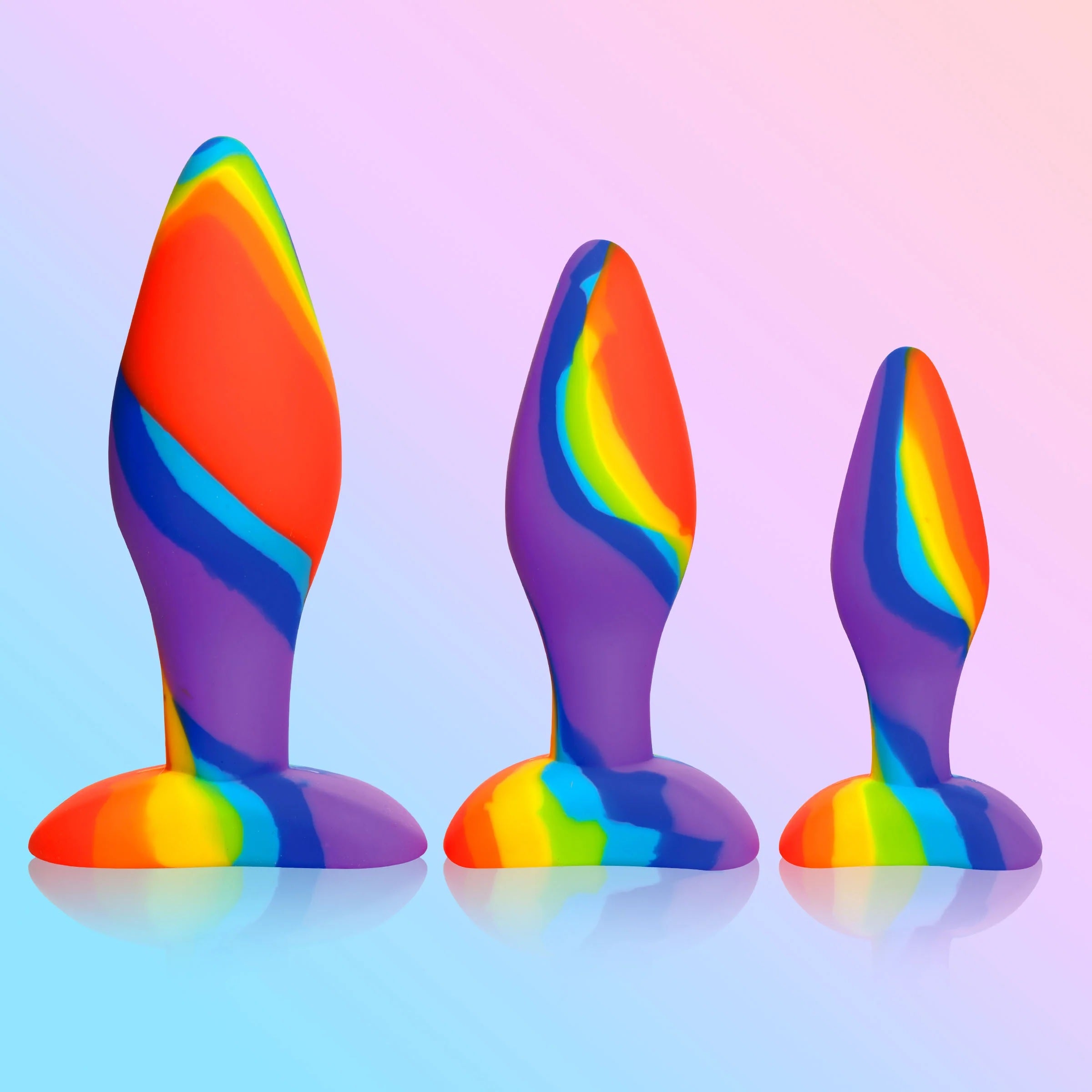 Simply sweet rainbow silicone butt plug set – Hella Raw