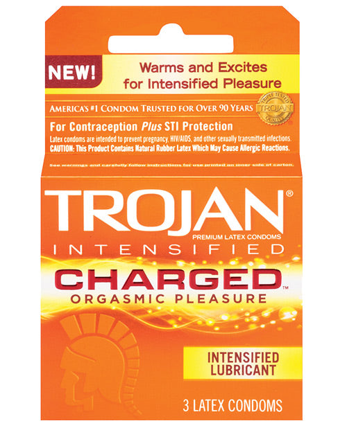 Hella Raw Trojan Intensified Charged Condoms - Box of 3
