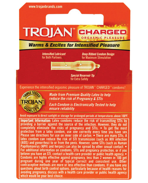 Hella Raw Trojan Intensified Charged Condoms - Box of 3