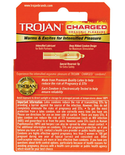 Hella Raw Trojan Intensified Charged Condoms - Box of 3