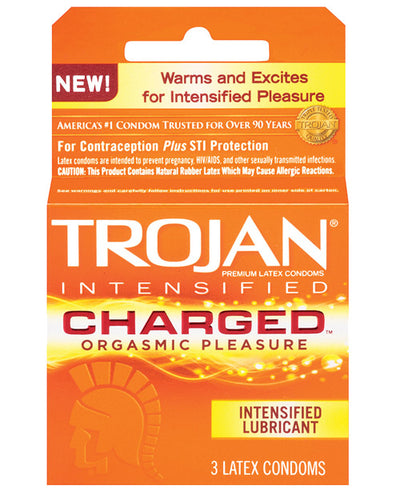 Hella Raw Trojan Intensified Charged Condoms - Box of 3