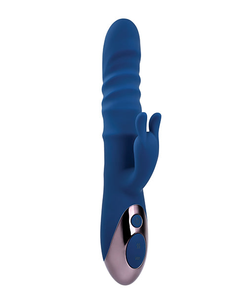 Hella Raw Evolved The Ringer Rechargeable Thrusting Rabbit - Blue