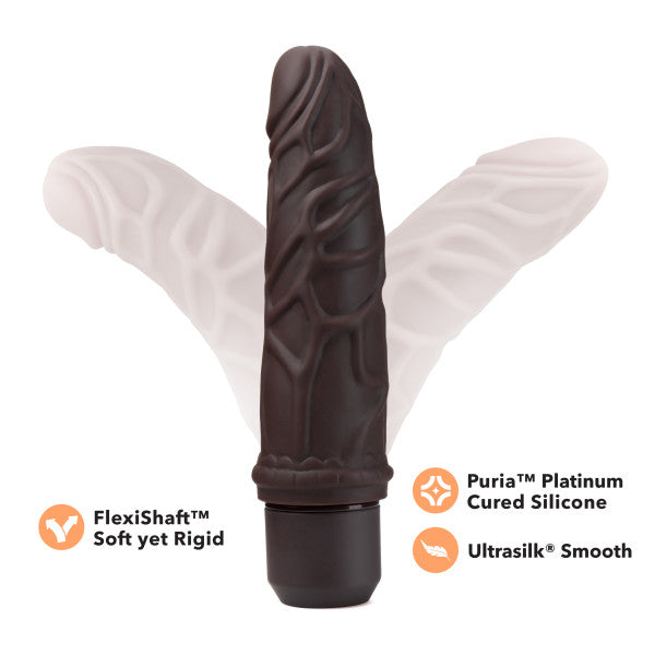 Hella Raw Dr. Skin Silicone Dr. Robert 7 In Vibrating Dildo Brown