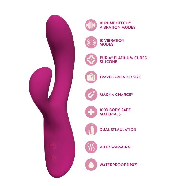 Hella Raw Quinn Rabbit Vibrator Burgundy