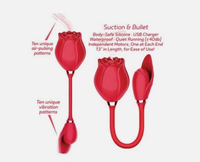 Hella Raw Wild Rose & Bullet Rechargeable Silicone Suction Vibrator