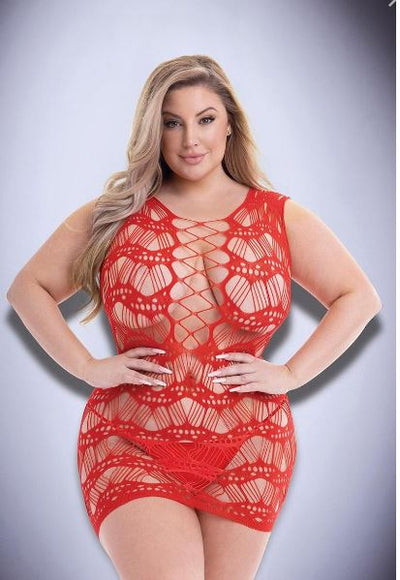 Hella Raw Corset Front Lace Mini Dress Red Q/s