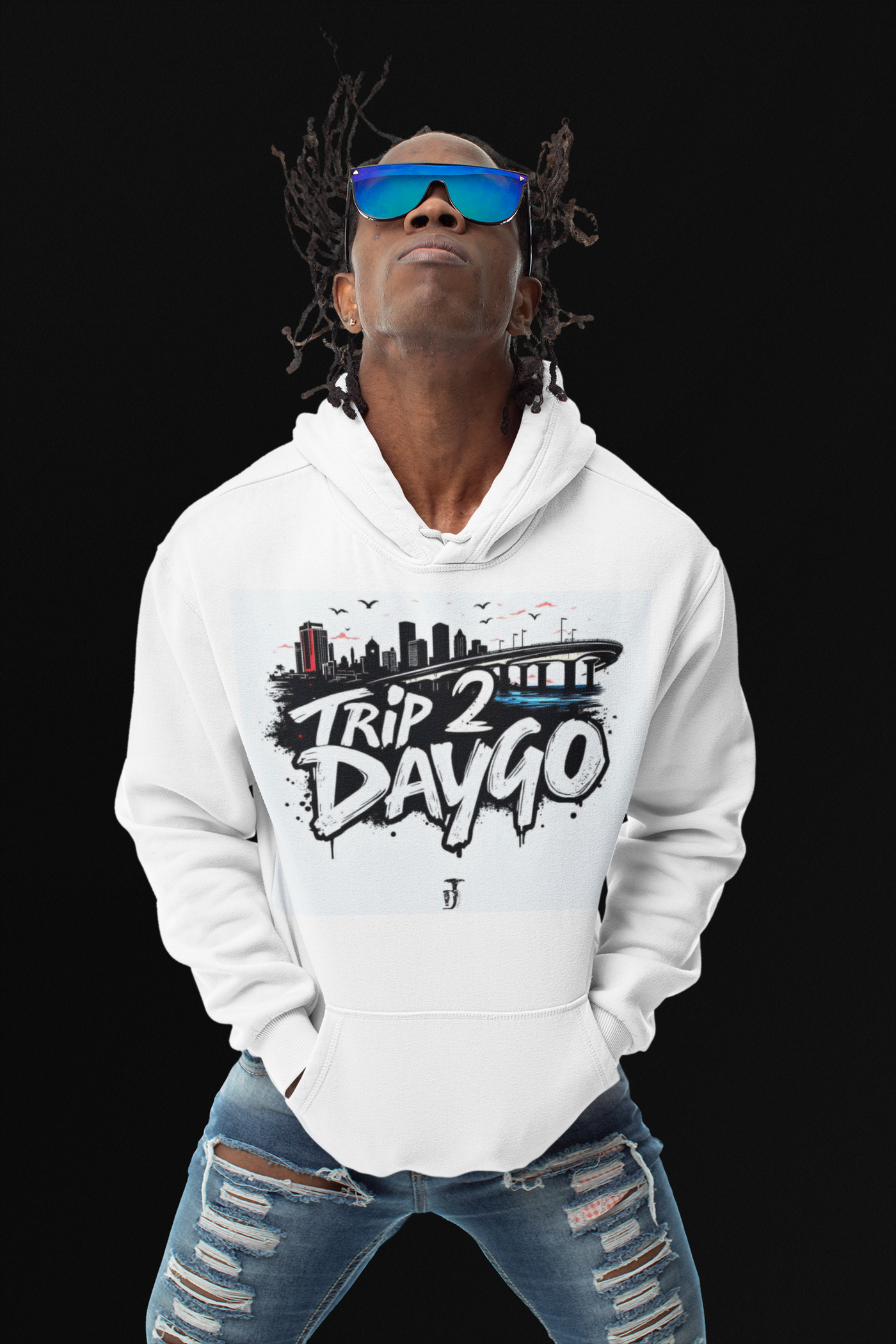 Hella Raw Black Trip 2 Daygo (Wynn) White Hoodie-Pre Order